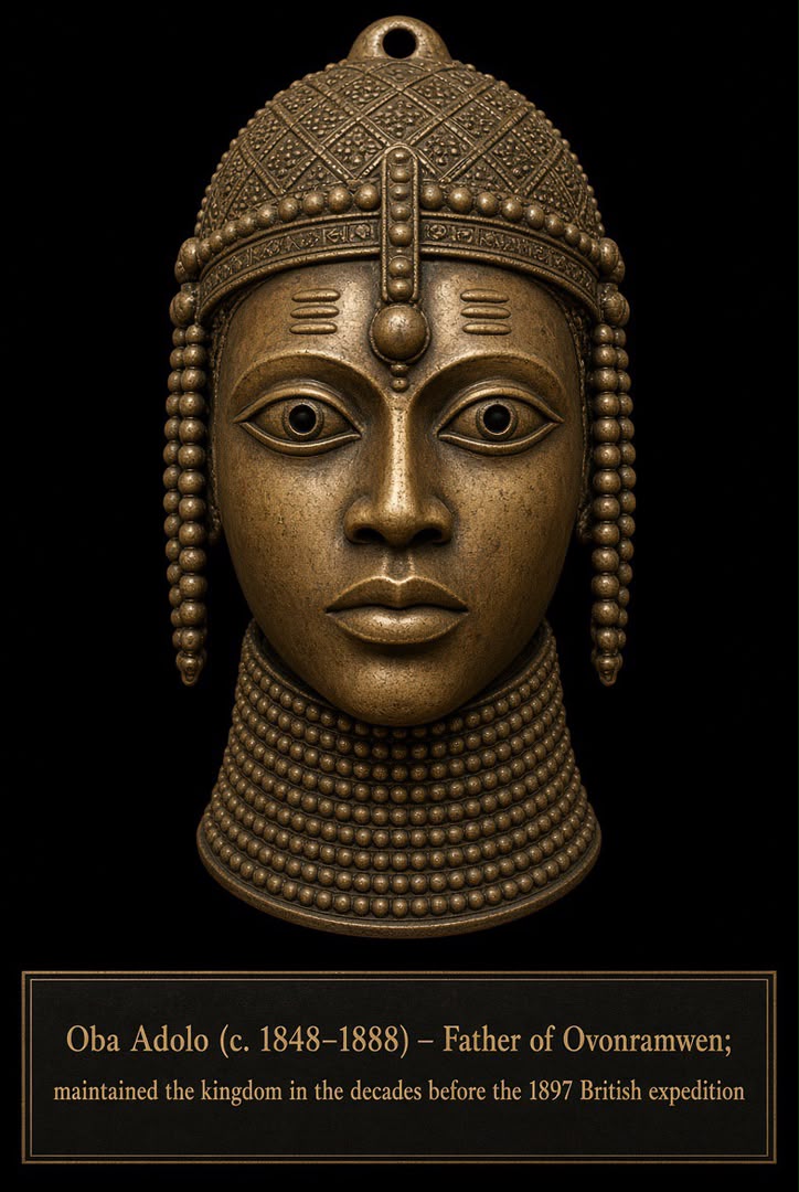 Bronze-style portrait head of Ọba Adolo