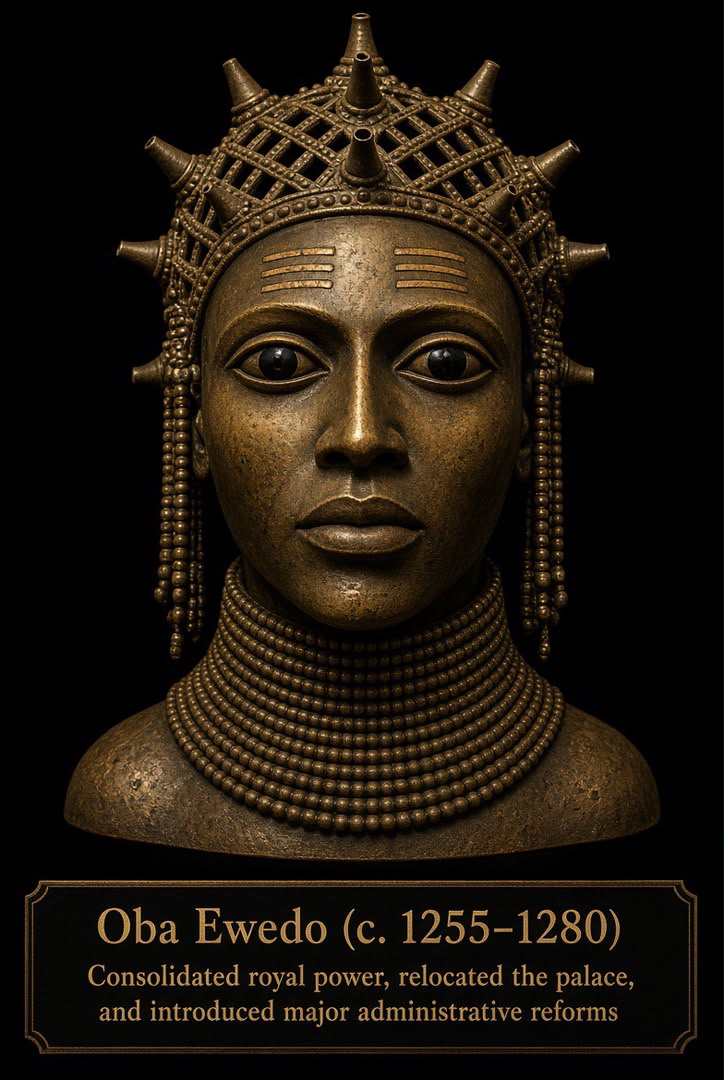 Bronze-style portrait head of Ọba Ewedo