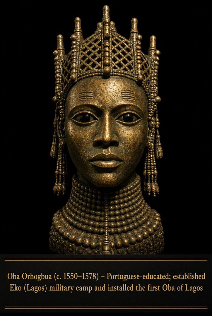Bronze-style portrait head of Ọba Orhogbua