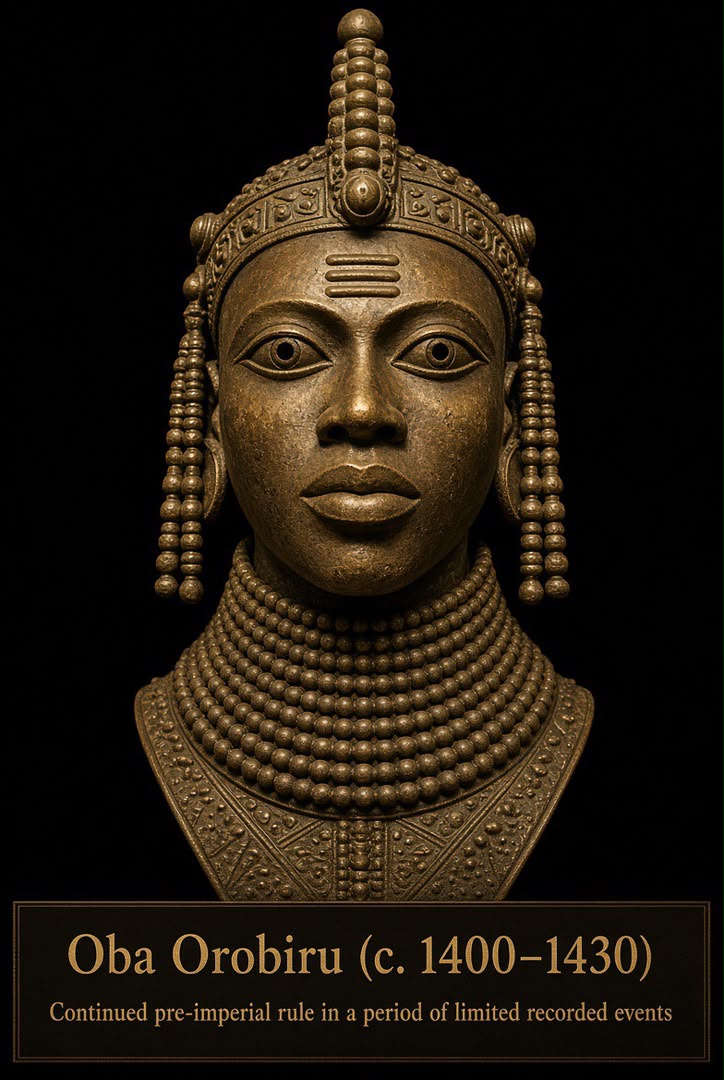 Bronze-style portrait head of Ọba Orobiru